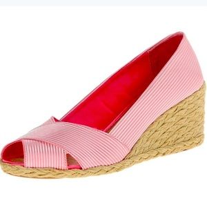 Lauren Ralph Lauren Cecilia Open-Toe Satin Stripe Espadrille